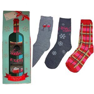 Nordstrom Wine Lover Holiday Christmas Socks Gift Box size 5 10